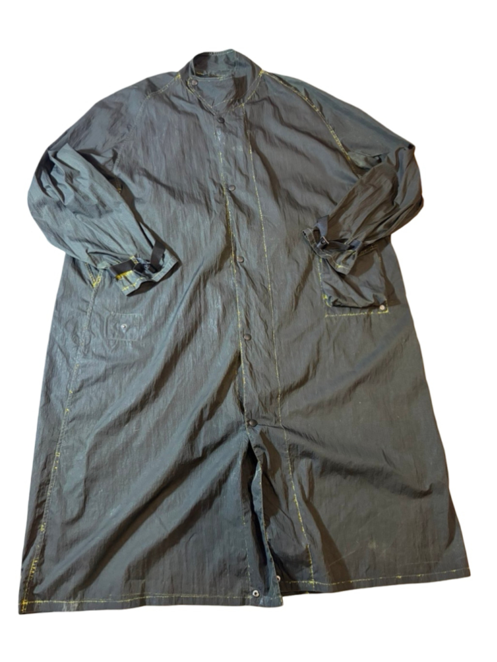 Our Legacy Waxed Black Solaro Nylon Long Coat Jacket Parka Size 48 M